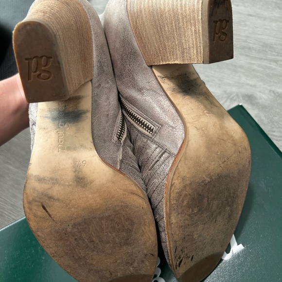 Paul Green Malibu Brushed Smoke Leather Ankle Boots with Chunky Heel - Picture 5 of 8